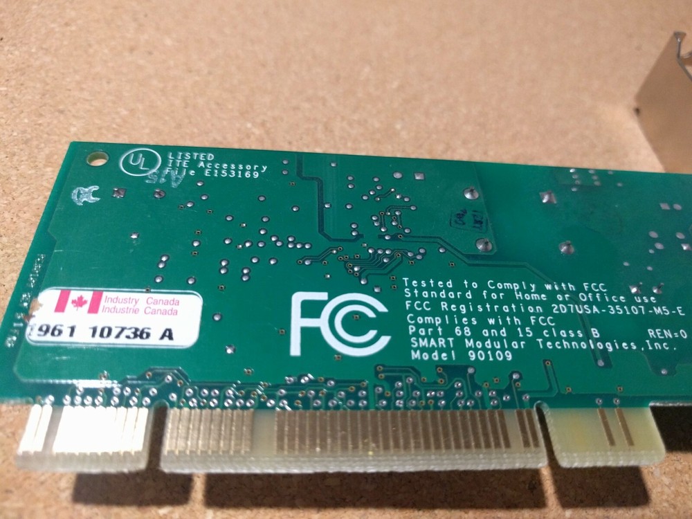 Agere Smart Technologies 56k v92 PCI Internal Modem Model 90109-2