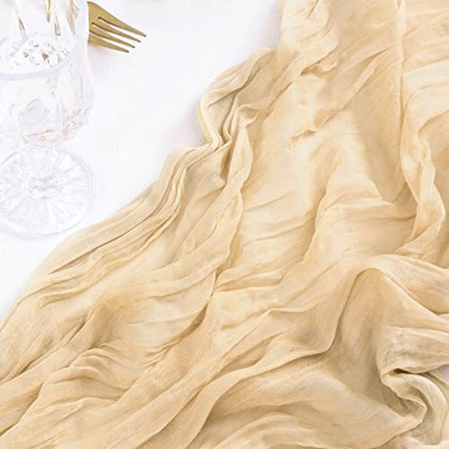 Champagne Table Runner Spring Easter Cheesecloth Table Runner 10ft x 1pc Sand