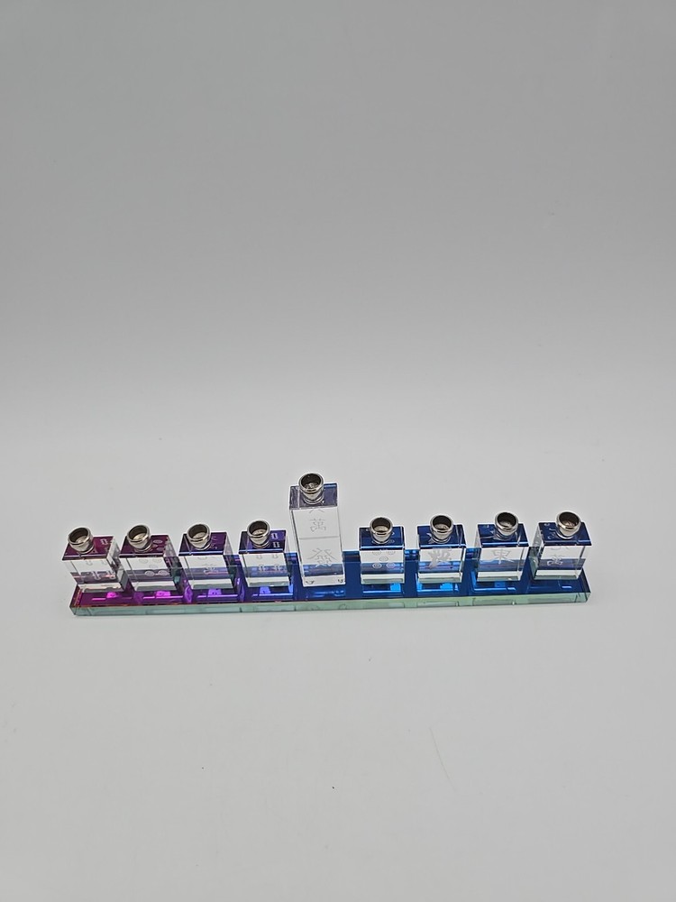 modern Crystal Menorah " MAH JONGG " Design *