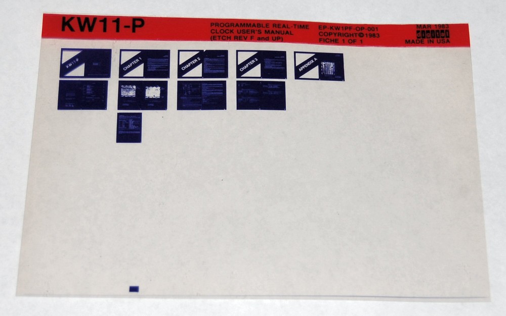 DEC KW11-P Programmable Real-Time Clock User's Manual Microfiche
