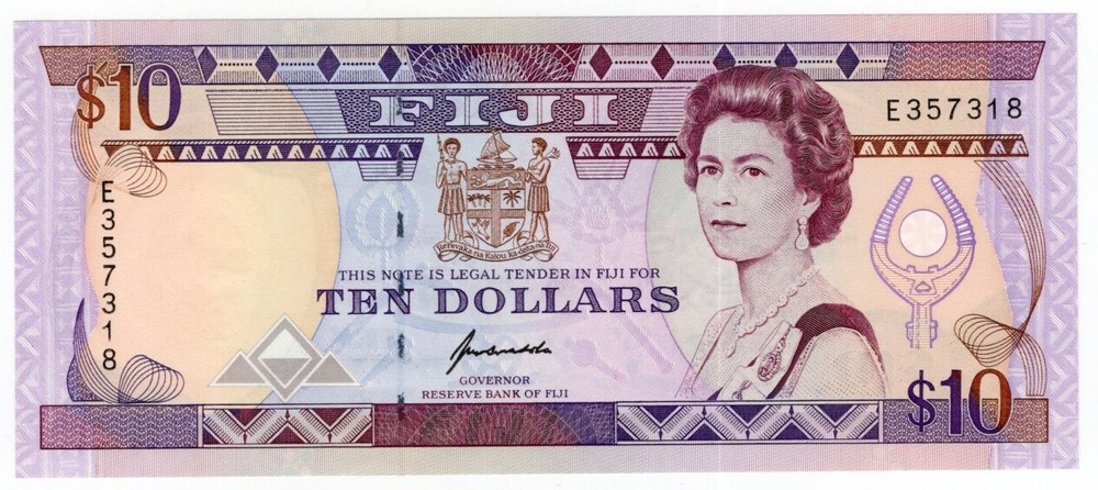 FIJI P-94a 10 Dollars 1992 UNC