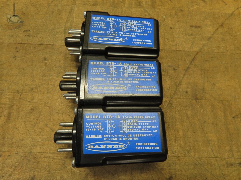 Banner Engineering BTR-1A 8 pin 240 VAC 18 VDC solid state relay (@D77)