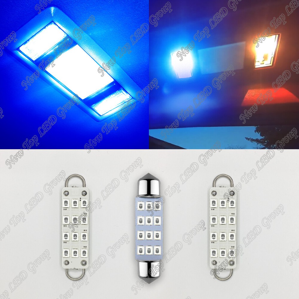 3x Blue LED Interior Map Dome Lights Bulbs for 88-98 Chevy Silverado GMC Sierra