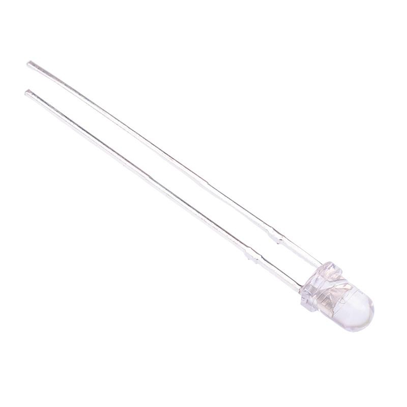 10 x Yellow 3mm Clear Round LED 30° 2000mcd