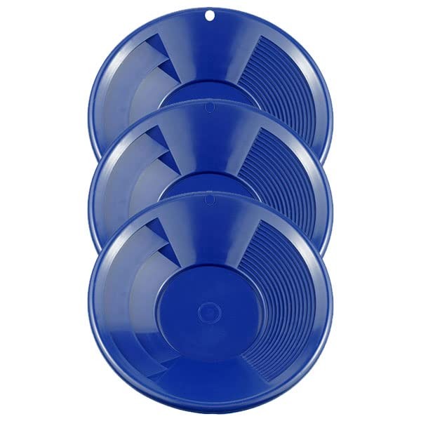 Sluice Monkey 3 Pack of Small 8" Blue Gold Pans
