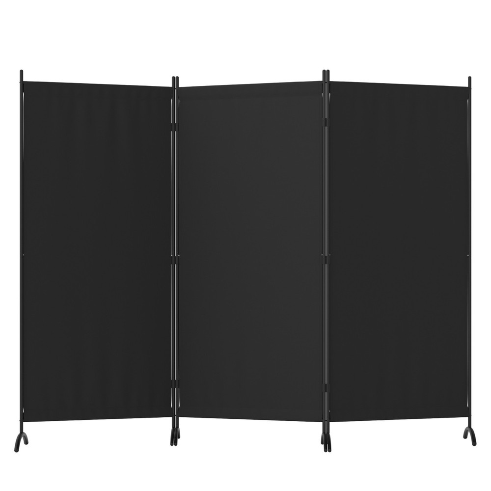 Black 3 Panel Room Divider Privacy Screen Portable Folding Partition for Office