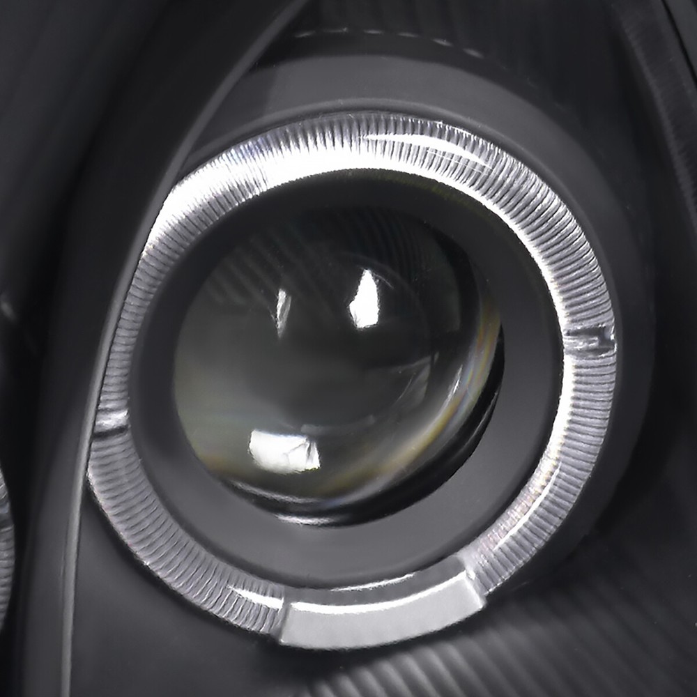 Black Fits 2000-2005 Mitsubishi Eclipse LED Halo Projector Headlights Left+Right