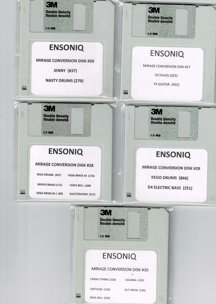 ENSONIQ EPS 16 PLUS, ASR 10 & TS10 MIRAGE CONVERSION LIBRARY ! (30) DISK SET!!!
