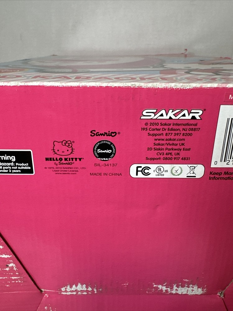 Hello Kitty 68109 CD Karaoke System with 5 Inch Screen Tested Working Complete