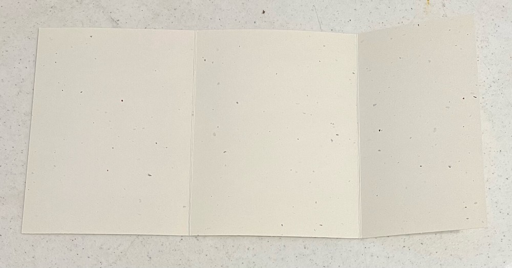 Grapevine Silver Embossed on Red Handmade Tri-Fold Card Blank Inside W Envelope