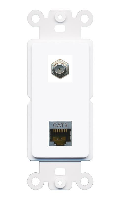 CAT6-SHIELDED COAX Wall Plate-Rocker White