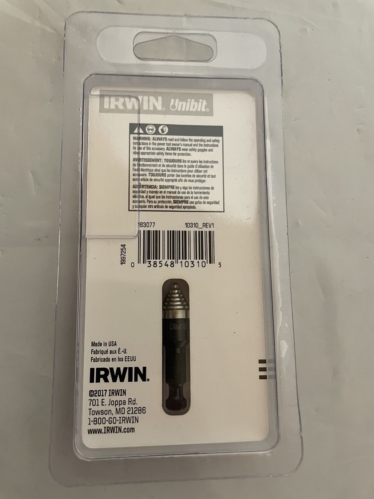 Irwin Unibit #10 (1/2”) Speed Point 10310