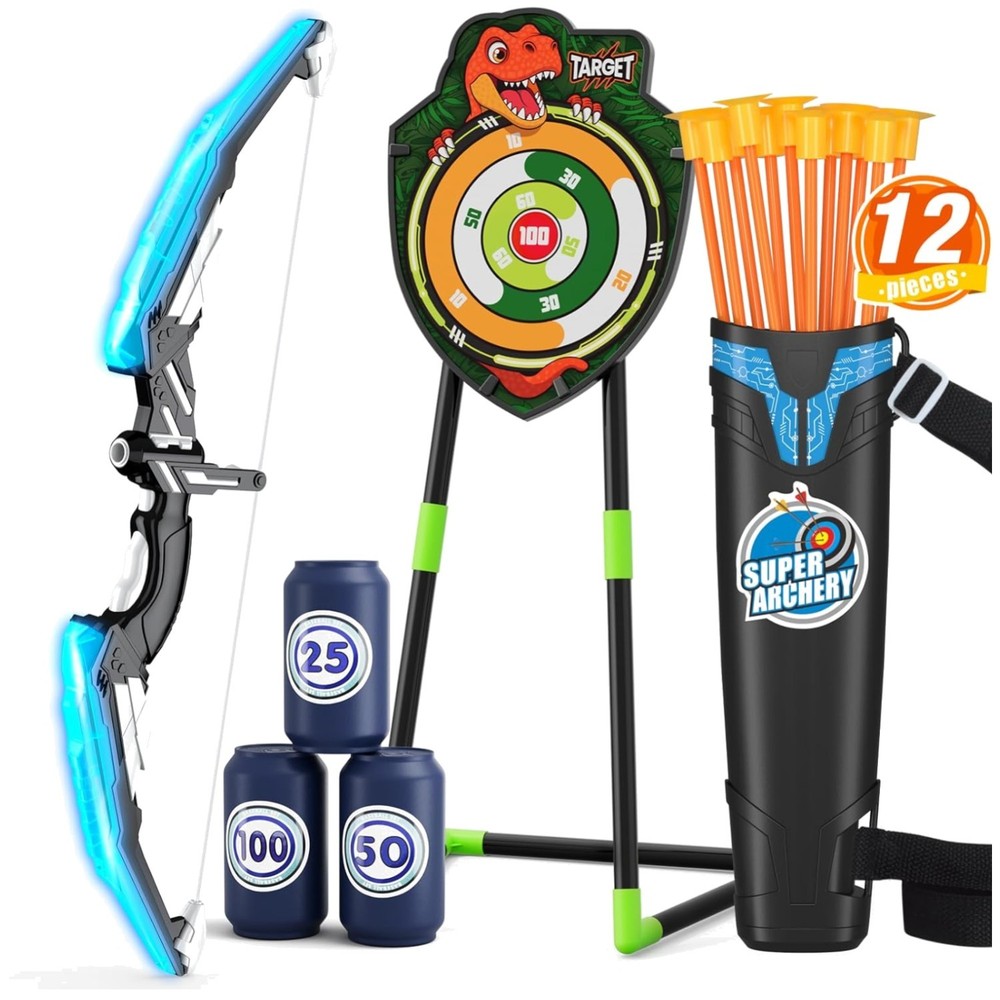 Children's LED Archery Set with Suction Cup Arrows