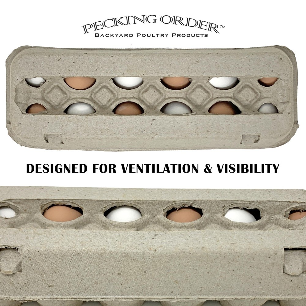 Pecking Order Paper Pulp Egg Cartons - 12 Pack Grey