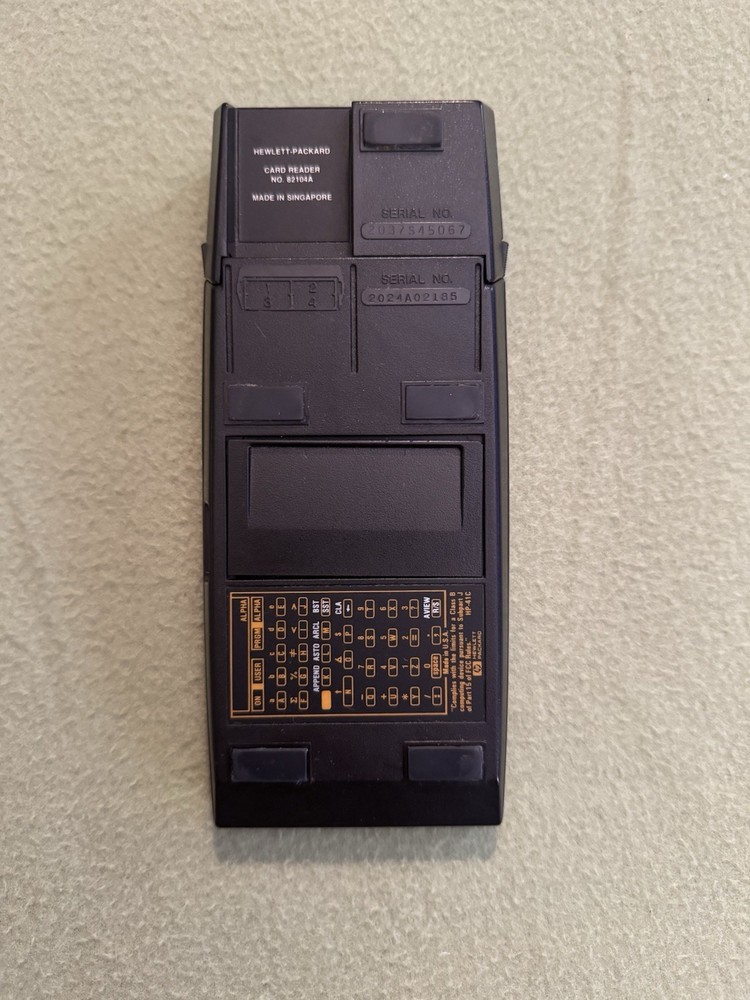 Calculator Hewlett Packard HP 41C Card Reader & Memory 82106X Lot Untested