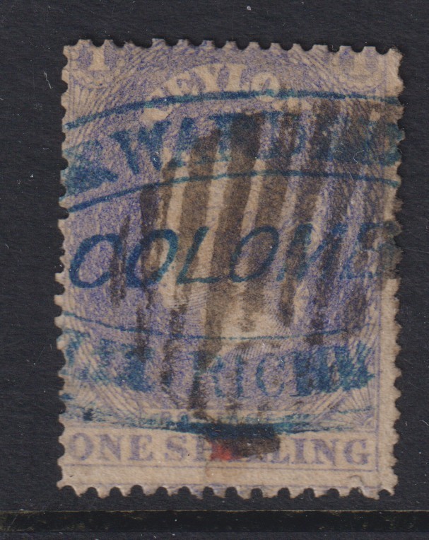 Ceylon 1862 SG 43 CANC VF / CAT VALUE $95