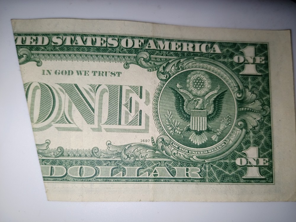 $1 FEDERAL RESERVE NOTE “MAJOR PRINTED FOLDOVER ERROR” 1969-D UNC
