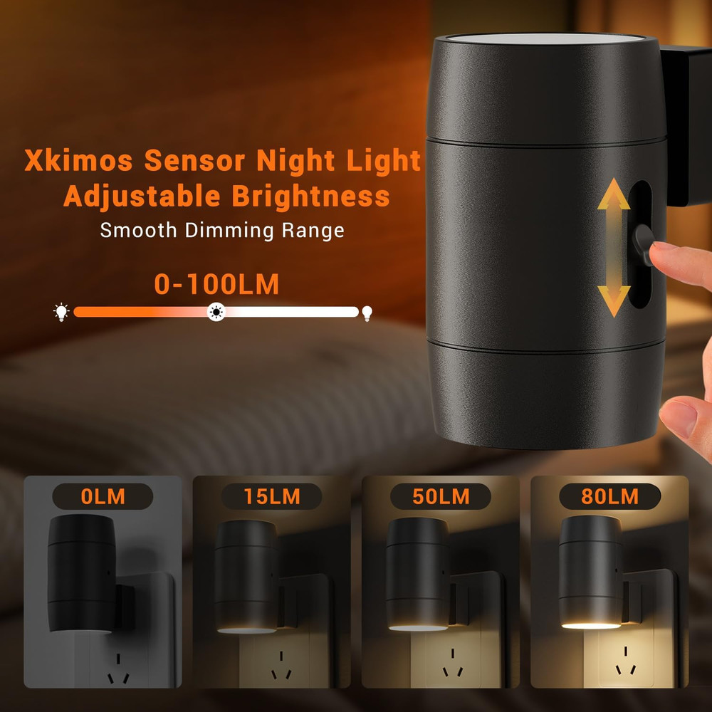 Night Light Plug In, Sensor Night Light Rotatable Adjustable with 270°, Auto Dus
