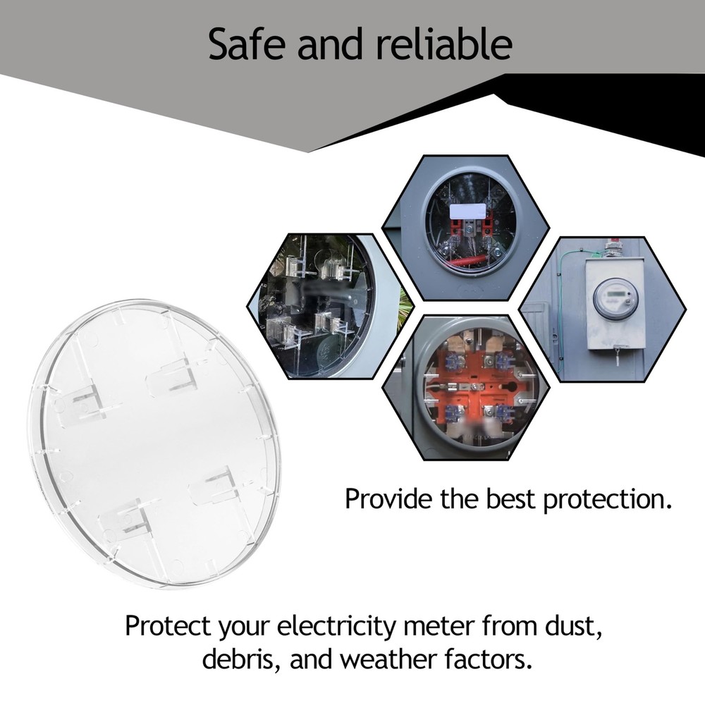 Electric Meter Socket Blank Covers - 4 Pack Replacement Plastic Clear Cover
