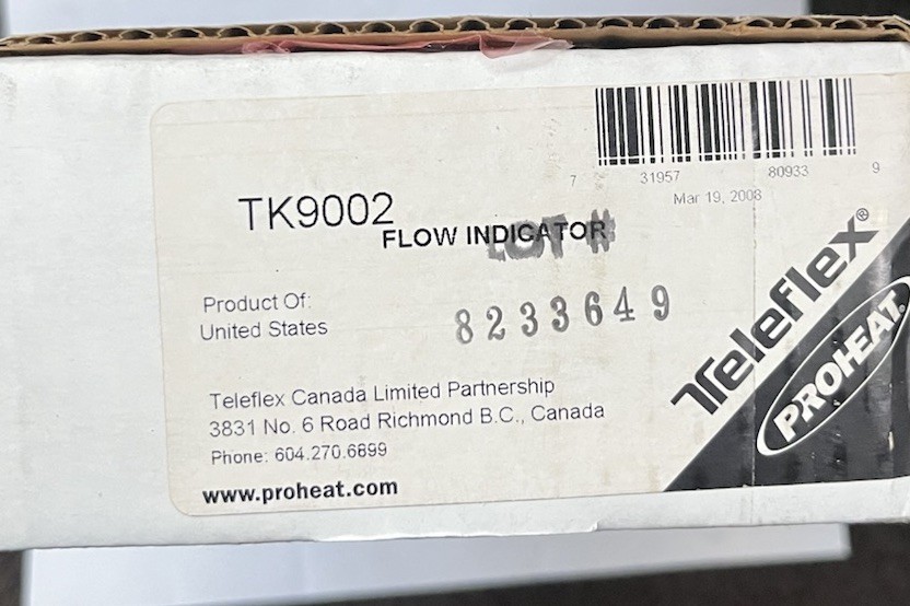PROHEAT Teleflex TK9002 Flow Indicator