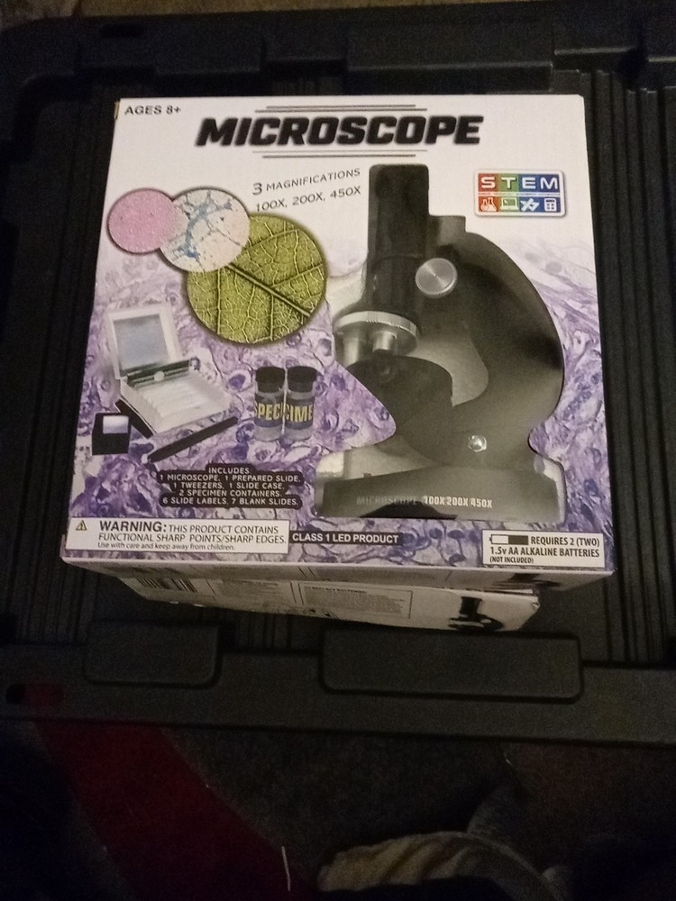 STEM Microscope With Light Source 100x, 200x, 450x, Kids, Educational, Ages 8+