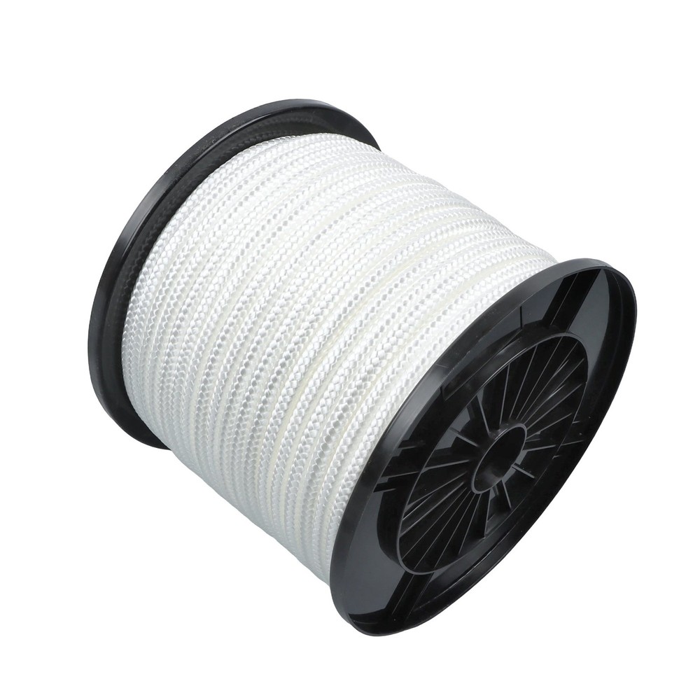 3/8" × 250' Multipurpose White Nylon Rope Sturdy Spool Solid Braid Rope