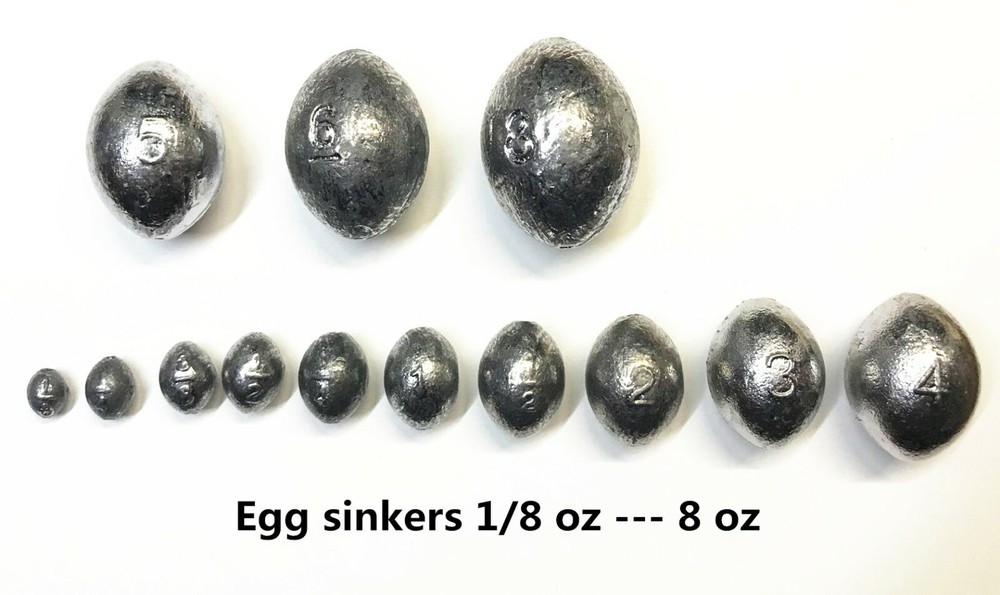 Egg sinkers fishing sinker - 10 per pack