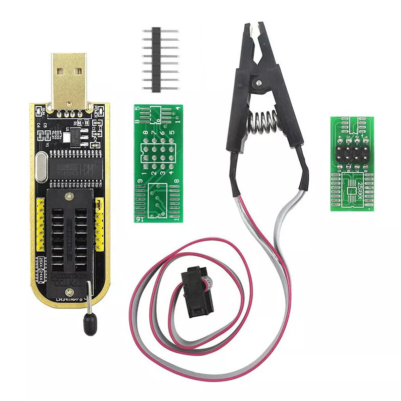 CH341A BIOS USB Programmer Flasher Writer 24 25 Series EEPROM SOP Clip Adapter