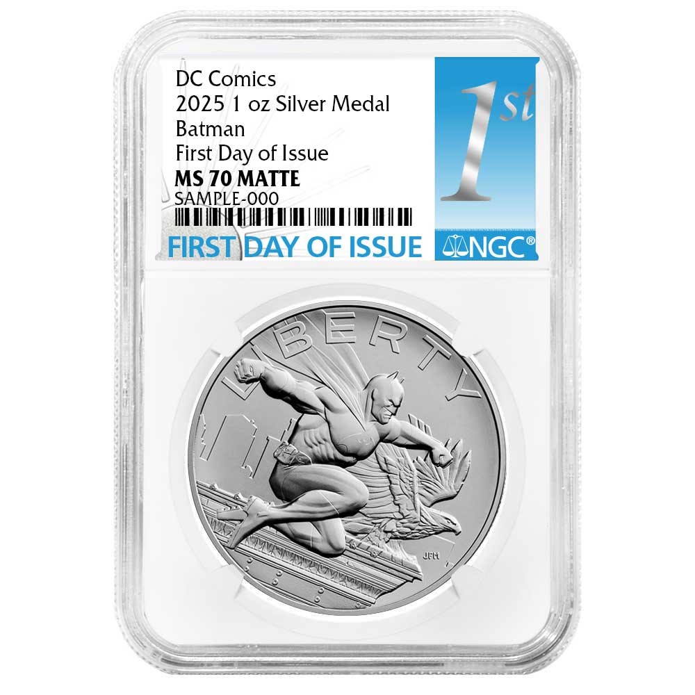 2025 1-oz Batman DC Comics Silver Medal NGC MS70 FDI First Label