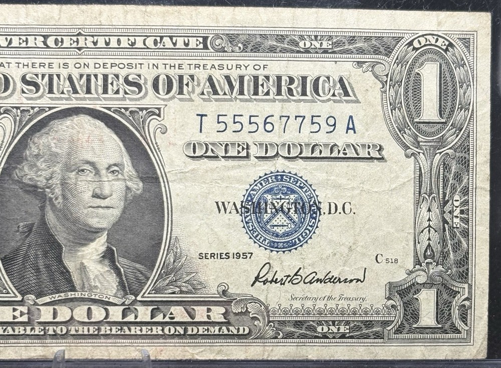 1957 $1 Note Silver Certificate, #T55567759A! 🔥🔥