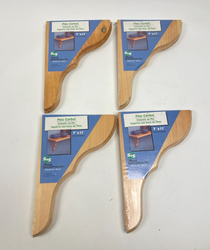 Pine Corbels 7"x11" Solid Wood Set Of 4