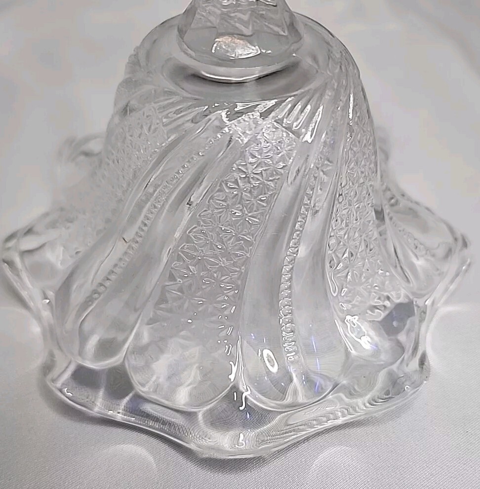 Clear Glass Jelly Compote with Star Pattern Candy Nut Dish Stemware
