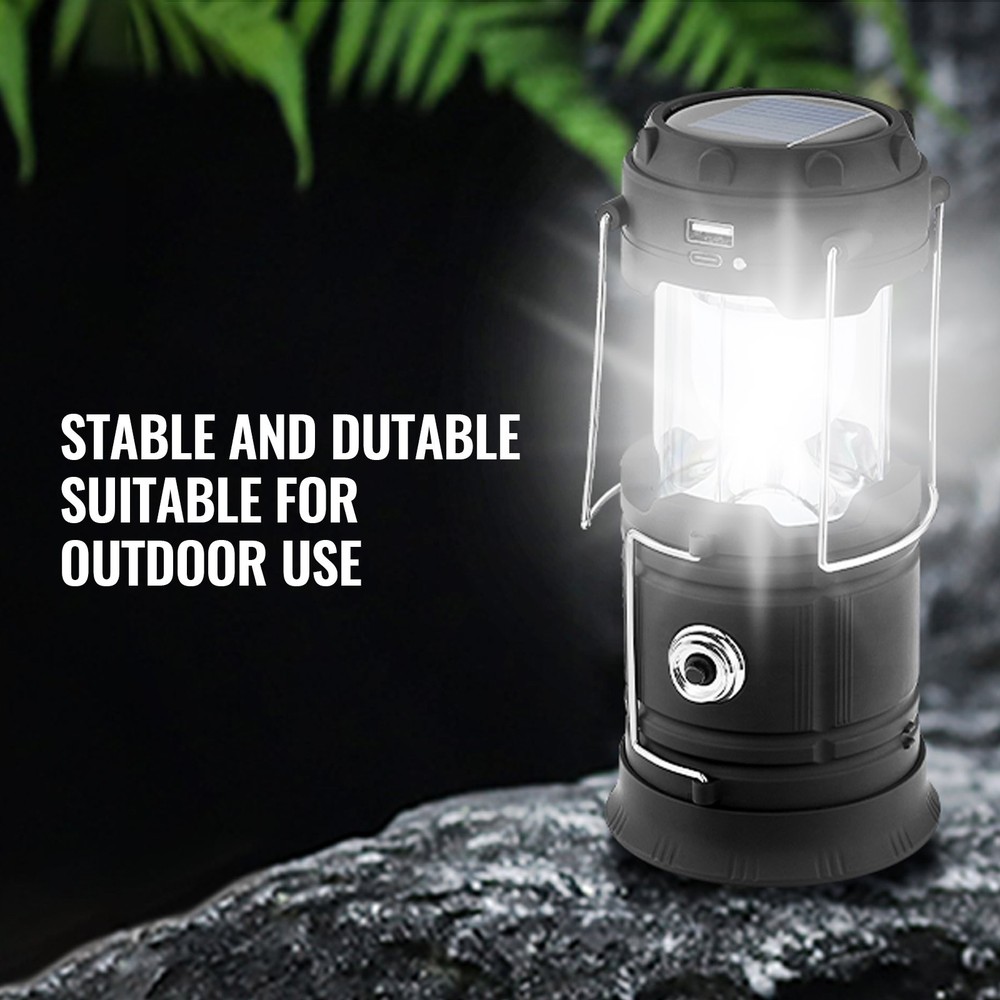 LED Camping Lanterns 4 Pack Rechargeable Camping Flashlights Solar & USB C