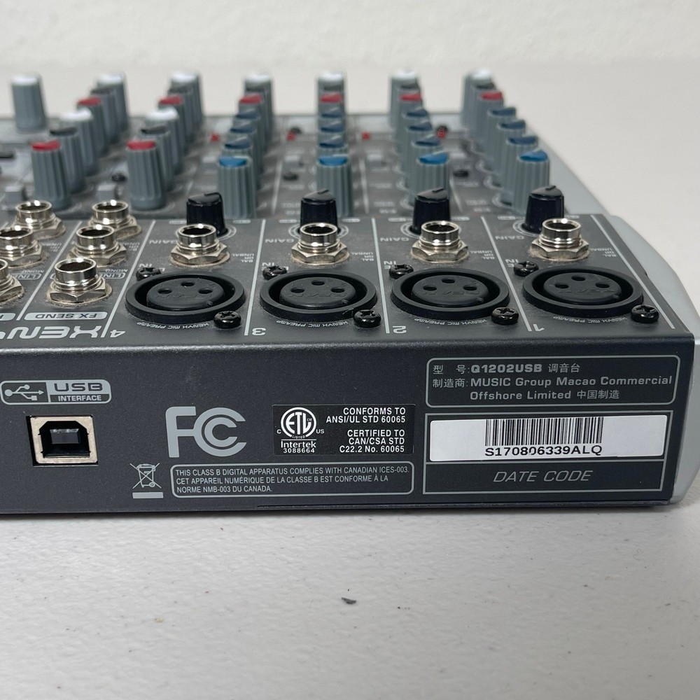 Behringer Xenyx Q1202USB Compact Audio DJ Mixer UNTESTED