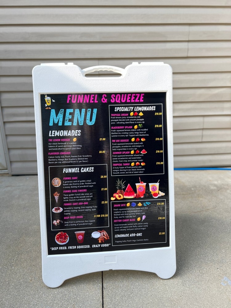 A-Frame Sidewalk Signs – Custom Printed, Your Design, Both Sides