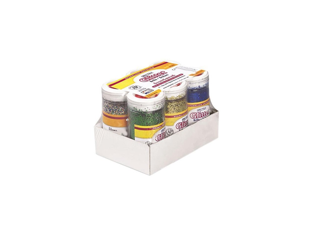 Spectra Glitter, .04 Hexagon Crystals, Assorted, 4 Oz Shaker-Top Jar,