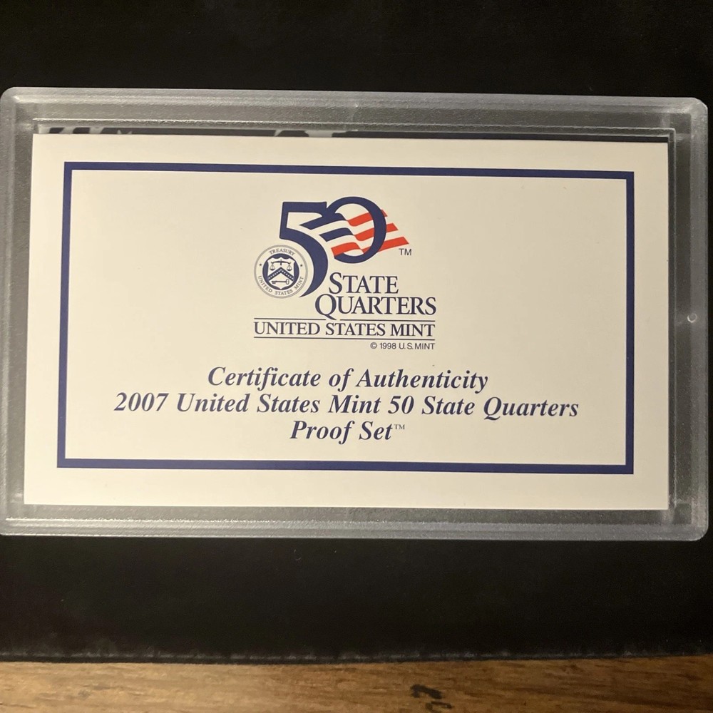 2007 State Quarter Clad Proof Set U.S. Mint Packaging OGP COA