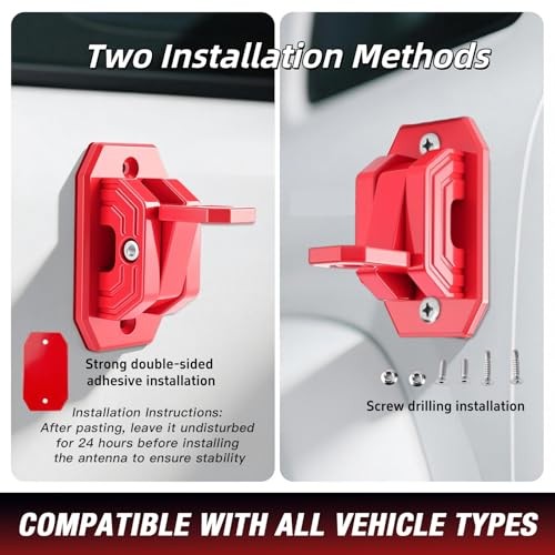 CB Antenna Mount, Universal Heavy Duty No-Drill Installation CB Universal Red