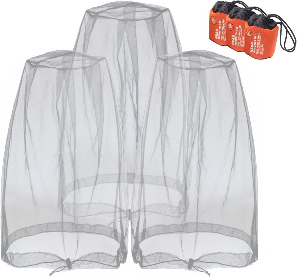 Extra Fine Mesh Bug Head Net - 3pcs for Complete Protection Against No-See-Ums