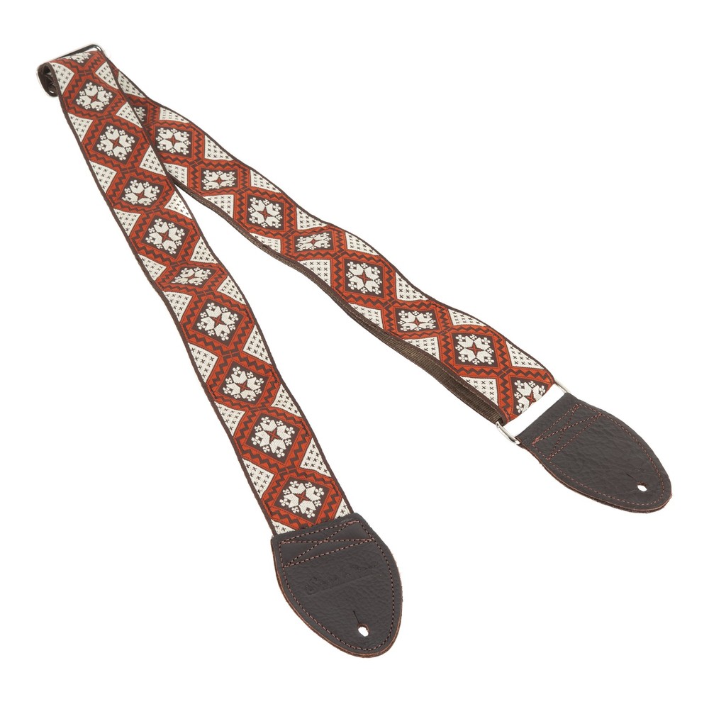 Souldier 2" Guitar Strap - "Rustic" Brown and Orange
