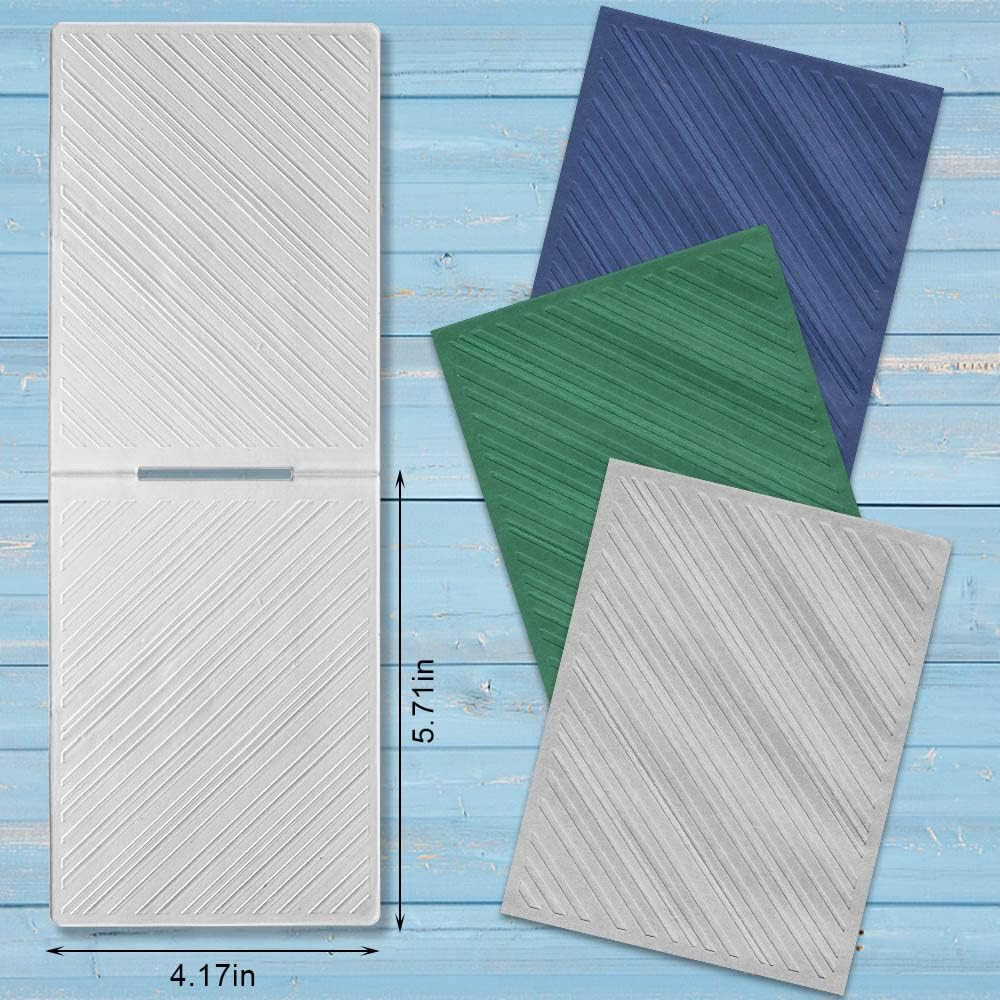 Diagonal Stripe Plastic Embossing Folders for Card Making, Stripe Background Emb