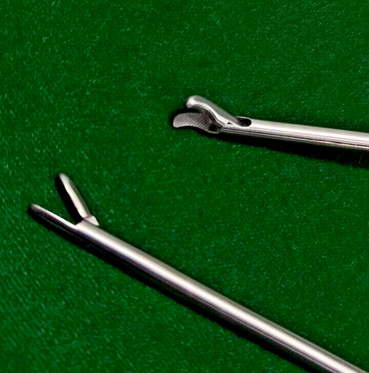 2pc Laparoscopic Needle Holder Curved Jaw Right & Left 5mm Reusable Instruments