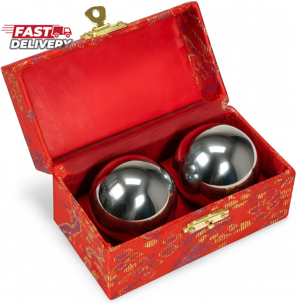 Japanbargain 3297, Chinese Baoding Balls Hand Therapy Exercise Stress Relief Bal