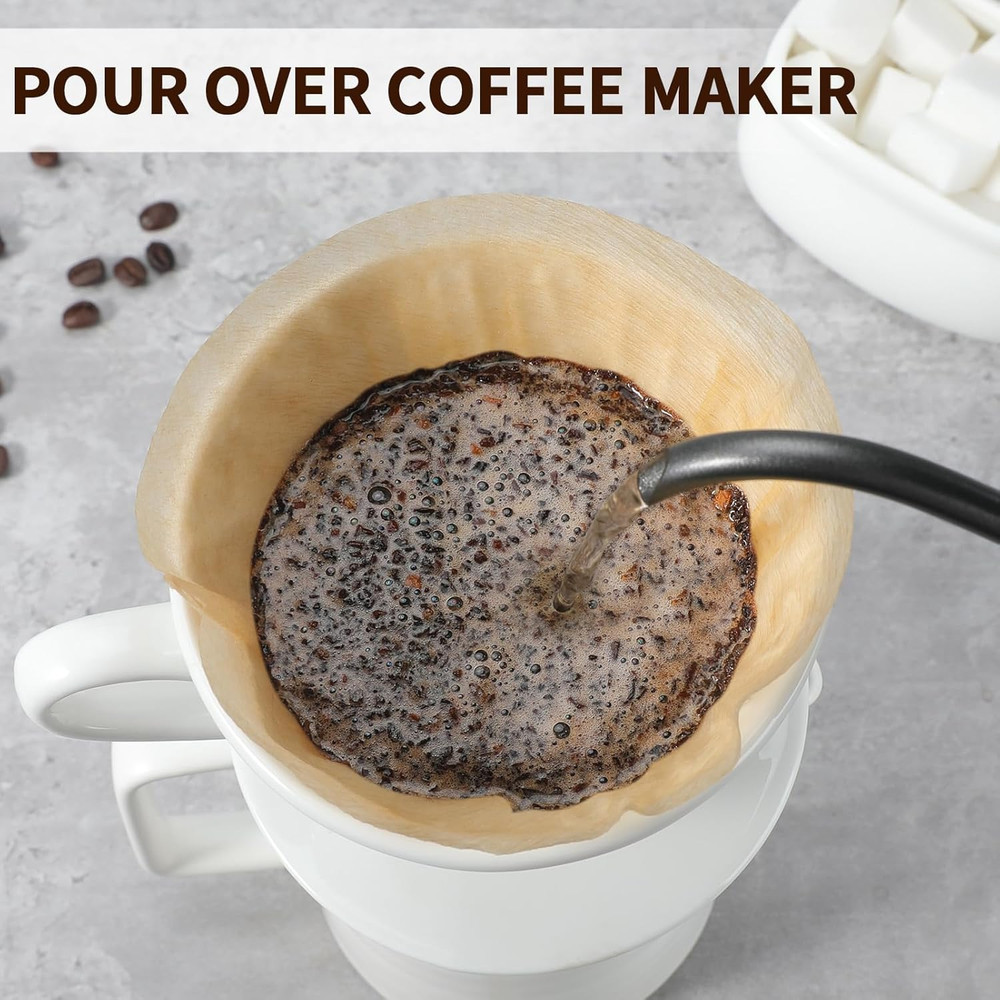 Ceramic Pour Over Coffee Maker Dripper with 3 Holes Flat Bottom