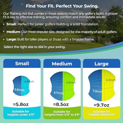 Golf Training Aid Ball for Impact Precision & Consistent Swings - Master Medium