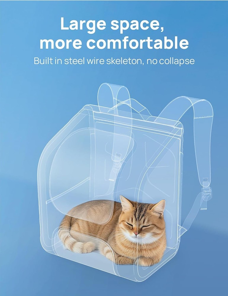 Cat Backpack Carrier, Large Space Cat Bubble Backpack, Breathable Cat Carrier, S