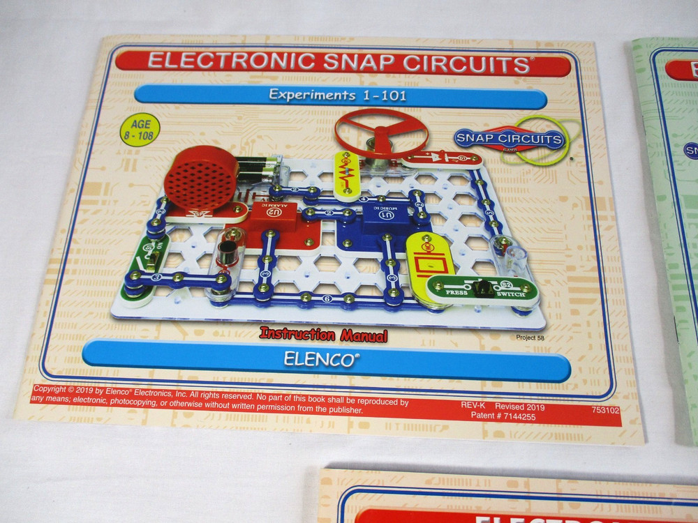 3 Electronic Snap Circuits Experiments Instruction Manuals *BOOKS ONLY* Elenco