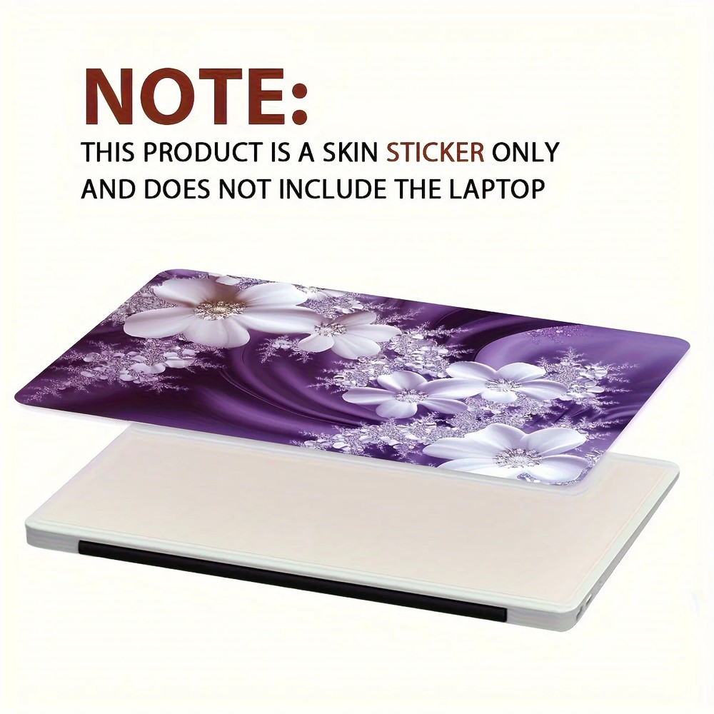 2Pcs Floral Pattern Laptop Sticker Protective Case Waterproof Scratch Resistant