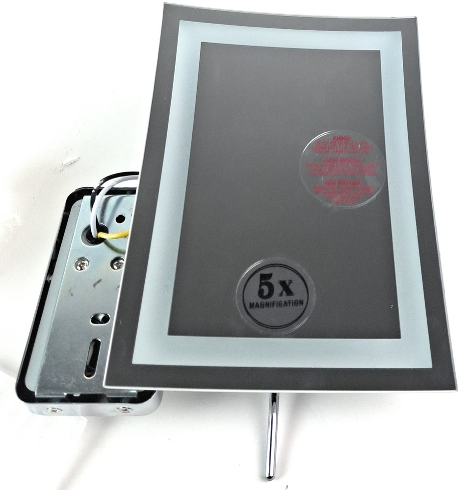 JERDON Rectangular Wall Mount Makeup Mirror Direct Wire Mirror 5X Magnification