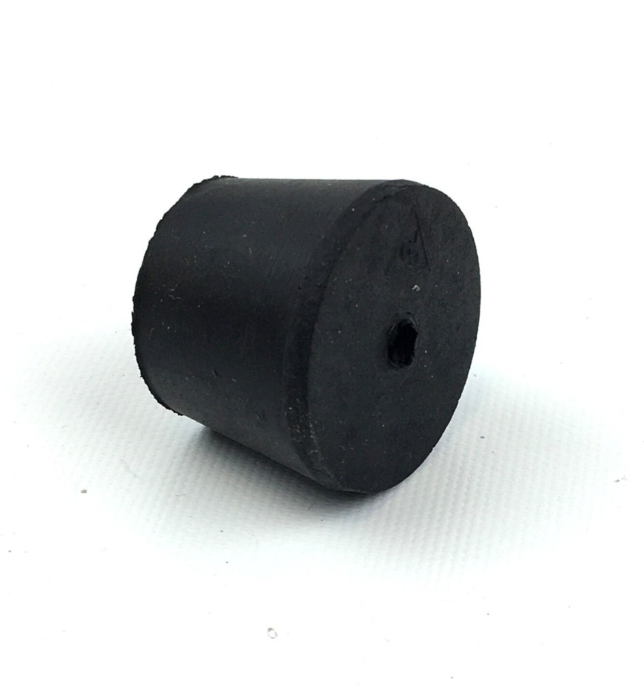 one-hole laboratory rubber stopper, black, size 6 1/2 (6.5)